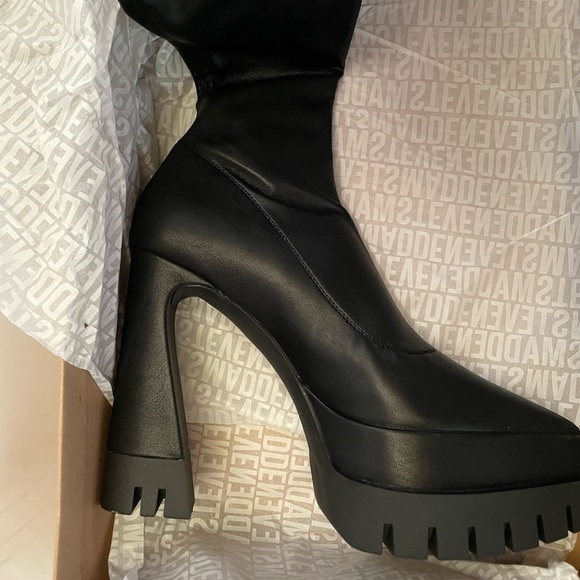 STEVE MADDEN MARA LUG SOLE PLATFORM KNEE HIGH BOOTS - Picture 11 of 14